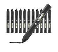 Tracer Rotuladores de madera de construcción, 12 unidades, color negro, 12 lápices de colores negros para marcar superficies