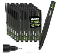 Tracer Rotuladores permanentes negros de punta ultrafina 2.0 x 36-100 horas de tiempo de cierre y secado rápido, 36 rotuladores negros