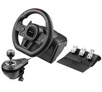 Tracer SimRacer Manual Gearbox Volante 6 en 1, Volante de Carreras Gaming con Pedales y Palanca de Cambio, Compatible con PC/PS4/PS3/XONE/X360/SWITCH, Ángulo de Dirección de 270 grados, 8 Botones