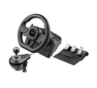 Tracer SimRacer Manual Gearbox Volante 6 en 1, Volante de Carreras Gaming con Pedales y Palanca de Cambio, Compatible con PC/PS4/PS3/XONE/X360/SWITCH, Ángulo de Dirección de 270 grados, 8 Botones