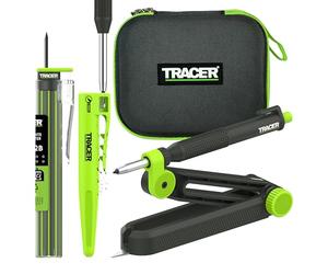 TRACER Truescribe - Herramienta de escritura con lápiz trazador 2.0, estuche de almacenamiento y 12 minas para lápiz. Herramienta de trazado para carpintería y más