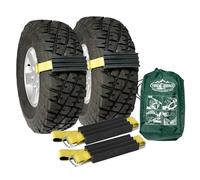 TRACGRABBER Tire Traction Device for Trucks & Large SUVs, Set of 2 -Made in the USA, Anti Skid Emergency Tire Straps to Get Unstuck from Snow, Mud, & Sand -Snow Traction Mat or Tire Chain Alternative