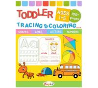 Tracing and Coloring Book for kids: Fun educational activity to learn lines, shapes, alphabet, and numbers for toddlers and preschoolers.
