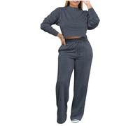 Track Athletic Match Tops Chándales para mujer, parte superior, pantalones, traje, sudadera, chándal, O-53 Gris Oscuro, M