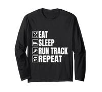Track Athletics Eat Sleep Run Track And Field Manga Larga