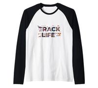 Track Life Track and Field Athlete Running Track Camiseta Manga Raglan
