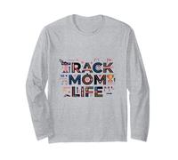 Track Mom Life Track and Field Sports Mom Runner Mom Track Manga Larga