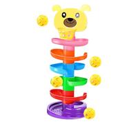 Track Turning Slide Ball Tower, 6 Layers Rolling Ball Tower with 5 Balls, Educational Preschool Toy, Detachable Portable Developmental Game for Early Learning, Home Play Supplies, 23.5x12.5x15cm
