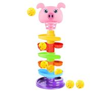 Track Turning Slide Ball Tower, 6 Layers Rolling Ball Tower with 5 Balls, Educational Preschool Toy, Detachable Portable Developmental Game for Early Learning, Home Play Supplies, 23.5x12.5x15cm