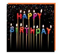 Tracks Publishing Tarjeta de cumpleaños para hombres, mujeres, niños o adolescentes, diseño lenticular 3D colorido de vela, tarjeta de felicitación de cumpleaños contemporánea