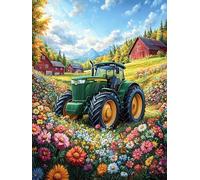 Tracteur agricole Dans le Champ de Fleurs Puzzle 500 Piezas Cartón Grueso para Adultos Y Adolescentes Animal Cuento de Hadas fantástico Ocio Doméstico Terapia Relajación Mejor Valorado Idea De Regalo