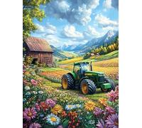 Tracteur agricole dans le champ de fleurs Rompecabezas 1000 Piezas Cartón Para Expertos Mitos fantásticos Cuento De Hadas Mejora Atención Para Semana Santa Garantía Satisfacción Más Vendido Regalo Per