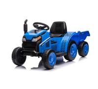 Tracteur électrique 2-en-1 pour Enfants Avec remorque Amovible - 6V, klaxon, Musique, lumièreères LED, Port USB, roues antidérapantes, chargeur MAX 30 kg - Jouet dès 3 ANS - Couleur Bleu