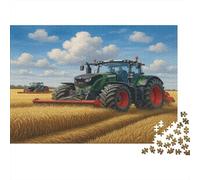 Tracteur moissonnant un Champ Style Machines agricoles1000 Pièces, Puzzle Impossible Pour Adultes, Cadeaux, Pour Enfants38x26cm/1000pcs