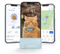 Tractive Rastreador GPS y monitoreo de salud para gatos (6.5 libras +) - Rastreador de ubicación GPS para mascotas líder en el mercado | Alertas de bienestar y escape | Impermeable | Funciona con