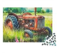 Tractor 1000 Piezas Rompecabezas para Adultos Tractor Viejo Oxidado en Campo de Hierba Desafiante Premium Grueso Resistente Vibrante Alivio de Estrés Regalo Familiar Decoración 70x50cm/1000pcs