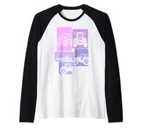 Tractor Agricultor Granjero Mujer Camiseta Manga Raglan