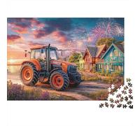 Tractor al Atardecer 1000 Piece Smooth Edge Finish Esc PUE vibr Display Worthy Design Rainy Day Activity Home Decor Vintage Inspired 70x50cm/1000pcs