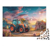 Tractor al Atardecer 1000 Piece Smooth Edge Finish EST Costa rur Display Worthy Design Rainy Day Activity Home Decor Vintage Inspired 70x50cm/1000pcs