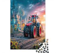 Tractor al crepúsculo 1000 Pieza Escena de fantasía rurals Papel Ecológico Rompecabezas Premium Descompresión Educativa Regalos Decoración De Paredes Regalo 52x38cm/1000pcs