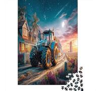 Tractor al crepúsculo- 1000 Pieza Estilo de la Escena de la Granja rurals Papel Ecológico Rompecabezas Premium Descompresión Educativa Decoración De Paredes Regalo Idea 38x26cm/1000pcs