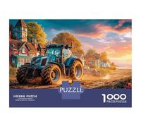 Tractor Arando el Campo Rompecabezas De 1000 Piezas - Paisaje de Atardecer Rural Regalo De Celebración - Diseño Artístico 70x50cm/1000piezas