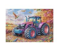 Tractor Azul en la Granja Puzzle 300 Piezas Cartón Blanco Premium para Expertos Eventos Team Building Ejercita La Mente Hobby Y Ocio 300 PCS