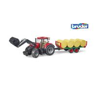 Tractor BRUDER Case IH Optum 300 CVX con horquilla y remolque para pacas - Rojo - Para niños a partir de 3 años
