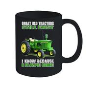 Tractor Coffee Mug - Vintage Novelty Milk Cup, Printed Farm Tractor Design Ceramic Drinkware for Morning Coffee or Tea; Kitchen Cup for Home, Travel, Work Break and Study