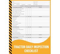 Tractor Daily Inspection Checklist: Pre-Operation Safety & Maintenance Record for Tractors.