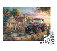 Tractor de Granja Puzzle de 1000 Piezas Casa Rural Puzzle para Adultos Relajación Enfoque Interacción Familiar Decoración 38x26cm/1000pcs