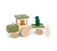 Tractor de madera con remolque – personalizable | Trixie – Grabado