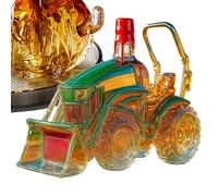 Tractor Decanter - 3D Tractor Shaped Wine Bottle | Glass Storage Ornament Decanter | 300ml Novelty Whiskey Decanters, Creative Car-Themed Empty Bottle, for Men Women Bar Family Cabinet Whiskey Lovers