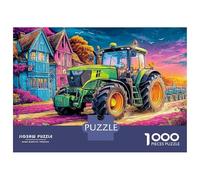 Tractor Driving 1000 Pcs Cartón Fuerte Rompecabezas Rural Landscape Art Style Liberador De Estrés Juego Creativo Puzzle Juego De Desafío Difícil 38x26cm/1000pcs