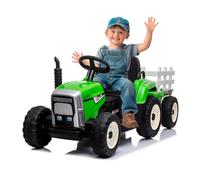 Tractor eléctrico Infantil 12v Verde con Remolque Desmontable ATAA Ceres Luces LED música y Mando Parental