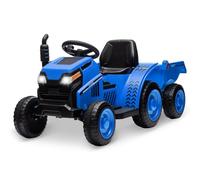 Tractor eléctrico infantil de 6 V, con remolque extraíble, 2 en 1 coche eléctrico para niños con música, luces LED y bocina, capacidad de 30 kg, para más de 3 años
