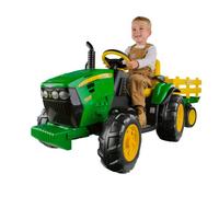Tractor eléctrico John Deere Ground Force para niños de Peg Perego 12 voltios con remolque