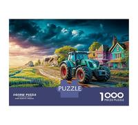 Tractor en Camino de Campo Rompecabezas De 1000 Piezas - Estilo de Paisaje Rural Regalo De Celebración - Diseño Artístico 52x38cm/1000piezas