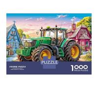 Tractor en Camino de Pueblo- 1000 Piezas Cartón Grueso Arte Escena Granja Rural Rompecabezas Clásico Parejas Socios Ultra-difícil Tiempo Libre Oficina Regalo Creativo 70x50cm/1000pcs