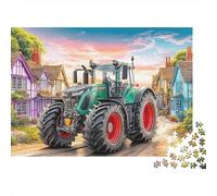 Tractor en Camino de Pueblo, Rompecabezas de 1000 Piezas, Escena de Granja Rural, Arte para Adultos, Juego Educativo, Hermosa decoración, difícil, desafiante de cumpleaños, 38 x 26 cm