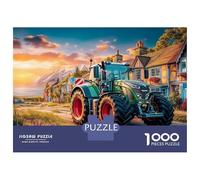 Tractor en Camino del Pueblo Rompecabezas Y Puzle De 1000 Piezas - Pintura de Paisaje Rural Imagen HD Vibrante - Cartón Premium 52x38cm/1000piezas