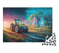 Tractor en Carretera Rural 1000 Escena Colorida del Pueblo Piezas Puzzle Cartón Premium Difícil Ocio Mayores Adolescentes Genial Habilidad Lógica Vacaciones Más Vendido 52x38cm/1000pcs