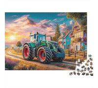 Tractor en Carretera Rural 1000 Piece Smooth Edge Finish Art paisaj Atar Display Worthy Design Rainy Day Activity Home Decor Vintage Inspired 52x38cm/1000pcs