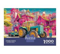 Tractor en Ciudad Vibrante Rompecabezas Y Puzle De 1000 Piezas - Ilustración Urbana de Fantasía Imagen HD Vibrante - Cartón 52x38cm/1000piezas