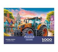 Tractor en el Pueblo Juego De Puzzle Familiar Estilo de la Escena de la Granja Rural Una Obra De Arte para Montar En Familia Fascina A Hombres Y Mujeres por Igual (A Partir De 14 Años) 52x38c
