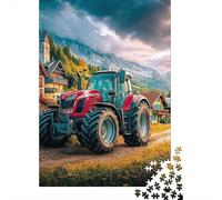 Tractor en el Pueblo Puzzle De 1000 Piezas Escena Rural Alpina Puzzle Arte Rompecabezas De Piso Y Juego Familiar Adultos Y Niños A Partir De 12 Año 52x38cm/1000pcs