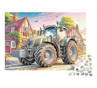 Tractor en el Pueblo Puzzle De 1000 Piezas Escena Rural de Dibujos Animados Puzzles Clásicos para para Adultos Y Niños Adultos Y Niños A Partir De 12 Año 52x38cm/1000pcs
