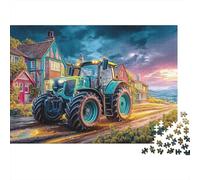 Tractor en el Pueblo Puzzles 1000 Piezas Escena Rural fantástica Puzzles Clásicos para Rompecabezas De Piso Y Juego Familiar Adultos Y Niños A Partir De 12 Año 38x26cm/1000pcs