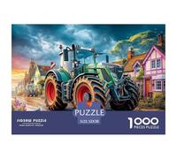 Tractor en la Calle del Pueblo 1000 Piezas Adultos Puzzle Clásicos Regalo Rural Farm Scene Art DecoracióN Familiar Juego Desafiante 52x38cm/1000pcs