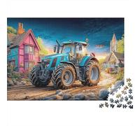 Tractor en la Carretera del Pueblo Puzzles 1000 Piezas Escena artística de Granja Rural Puzzles Clásicos para Juguete Educativo Adultos Y Niños A Partir De 12 Año 52x38cm/1000pcs